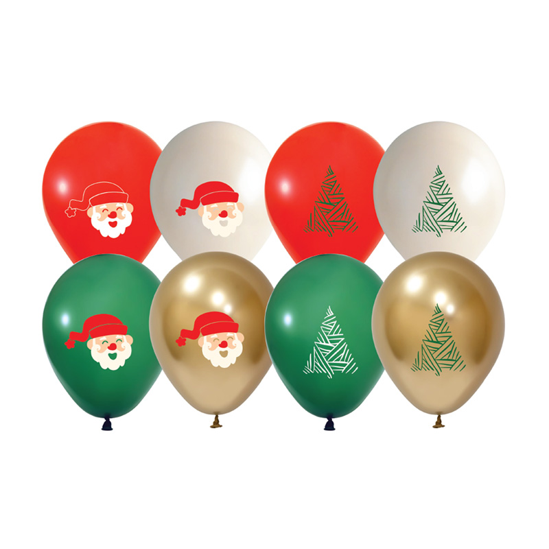 3+1 Santa Baskılı 12" Pastel Balon (50'lik)